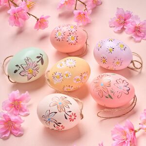 Подвесные украшения Яйца Солнечная Пасха 6 см, 6 шт, натуральные