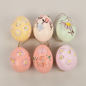 Пасхальные украшения Яйца Sunny Easter 6 см, 6 шт, натуральные Kaemingk фото 3