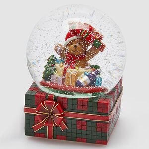 Музыкальный снежный шар Подарки для медвежонка 20 см EDG фото 1