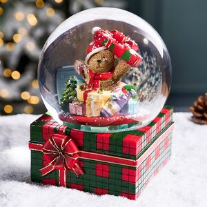 Музыкальный снежный шар Подарки для медвежонка 20 см EDG фото 2