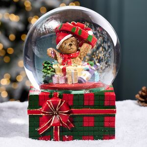 Музыкальный снежный шар Подарки для медвежонка 20 см EDG фото 5