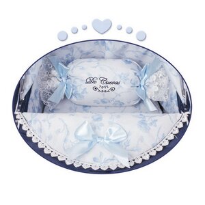 Коляска для куклы Романтик с сумочкой и зонтиком 81 см темно-синяя с белым Decuevas Toys фото 3