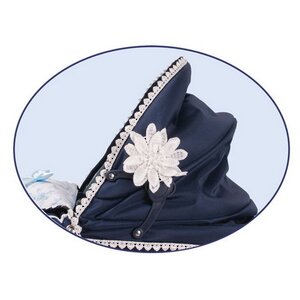 Коляска для куклы Романтик с сумочкой и зонтиком 81 см темно-синяя с белым Decuevas Toys фото 5