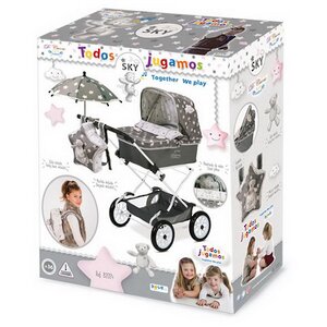 Коляска для куклы Скай с рюкзачком и зонтиком 90 см Decuevas Toys фото 8