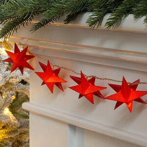 Светодиодная гирлянда Звезда: Red Riegel 1.7 м, 10 теплых белых LED ламп, прозрачный ПВХ, на батарейках, IP20