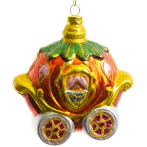 Стеклянная елочная игрушка Карета для Золушки 12 см, подвеска Holiday Classics (Холидэй Классик) фото 1