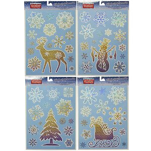 Наклейки на окна Зимняя прогулка 38*30 см Billiet (Биллет) фото 1