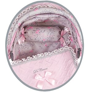 Коляска для куклы Романтик с зонтиком и сумкой 65 см розовая Decuevas Toys фото 3