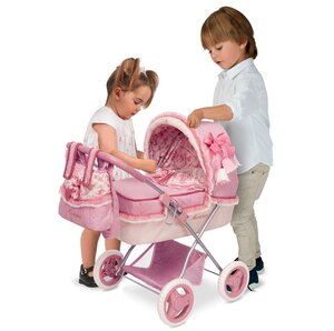Коляска для куклы с сумкой и зонтиком Мартина 60 см розовая Decuevas Toys фото 2