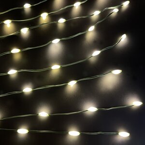 Гирлянда на елку 2 м Лучи Росы - Micro Flex, 16 нитей, 672 теплые белые LED лампы, зеленый провод, контроллер, IP44 Edelman фото 4
