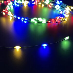Гирлянда на елку 150 см Лучи Росы - Micro Flex, 8 нитей, 256 разноцветных LED ламп, зеленая проволока, контроллер, IP44 Edelman фото 5