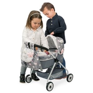 Коляска для куклы Скай с рюкзаком 56 см серо-розовая Decuevas Toys (Дэкувьютойс) фото 2