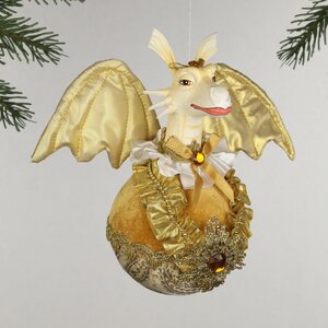 Елочная игрушка Дракон - Fascinoeli Doreno 20 см, подвеска Christmas Deluxe (Кристмас Делюкс) фото 1