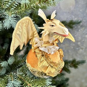 Елочная игрушка Дракон - Fascinoeli Doreno 20 см, подвеска Christmas Deluxe (Кристмас Делюкс) фото 7
