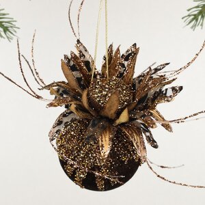 Винтажный елочный шар Girasole Marrone 10 см Christmas Deluxe фото 1
