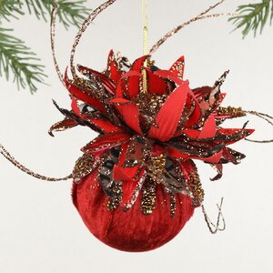 Винтажный елочный шар Girasole Skormus 10 см, красный Christmas Deluxe фото 1