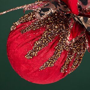 Винтажный елочный шар Girasole Skormus 10 см, красный Christmas Deluxe фото 4