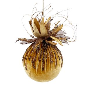 Винтажный елочный шар Girasole Skormus 10 см, золотой Christmas Deluxe фото 3