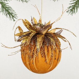Винтажный елочный шар Girasole Skormus 10 см, золотой Christmas Deluxe фото 1