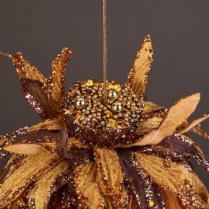 Винтажный елочный шар Girasole Skormus 10 см, золотой Christmas Deluxe фото 4