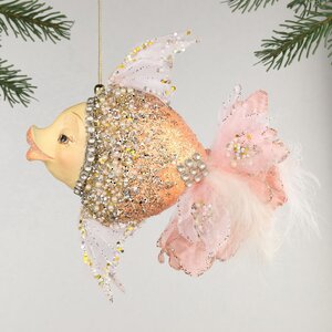 Елочная игрушка Рыбка - Angelo Corallo 18 см, подвеска Christmas Deluxe фото 1