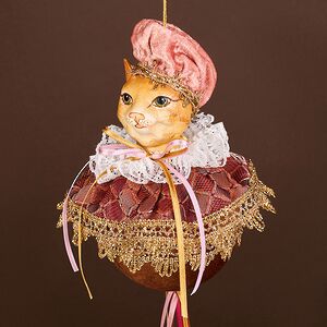 Елочная игрушка Кот Микаэль в шапочке 18 см, подвеска