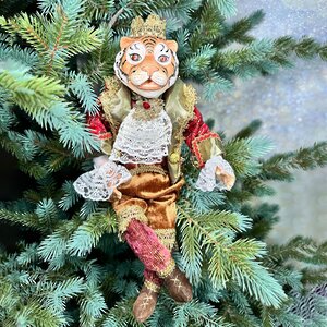 Елочная игрушка Тигр - Cerimonia Festiva 38 см, подвеска Christmas Deluxe фото 6
