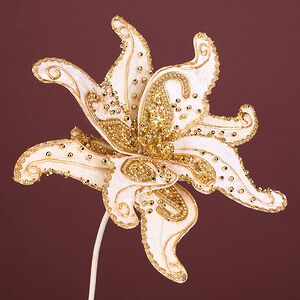 Искусственный цветок Paisley Oro Biano 23 см Christmas Deluxe фото 3