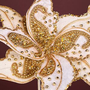 Искусственный цветок Paisley Oro Biano 23 см Christmas Deluxe фото 2