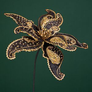 Пуансеттия на стебле Paisley - Doratura Nera 61 см Christmas Deluxe фото 4