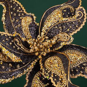 Пуансеттия на стебле Paisley - Doratura Nera 61 см Christmas Deluxe фото 2