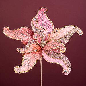 Пуансеттия на стебле Paisley - Doratura Pesca 61 см