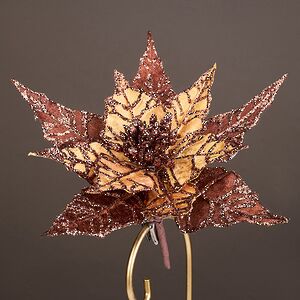 Искусственная пуансеттия Gravolli 23 см, клипса Christmas Deluxe фото 4