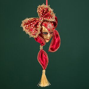 Елочная игрушка Маска Chive Scarlatto 15 см, подвеска Christmas Deluxe фото 6