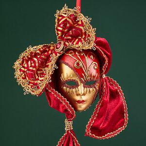 Елочная игрушка Маска Chive Scarlatto 15 см, подвеска Christmas Deluxe фото 2