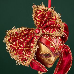 Елочная игрушка Маска Chive Scarlatto 15 см, подвеска Christmas Deluxe фото 4