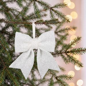 Бант на елку Доренн 24*24 см белый Christmas Deluxe (Кристмас Делюкс) фото 3