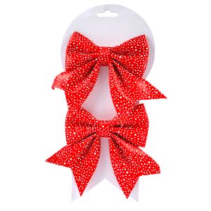 Декоративный бант Pisello 13 см, 2 шт, красный Christmas Deluxe фото 1