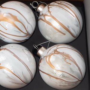 Набор стеклянных шаров Divorze Crema 8 см, 6 шт Christmas Deluxe фото 2
