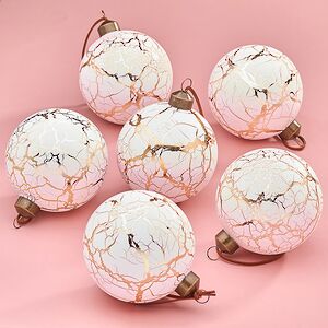 Набор стеклянных шаров Cracletto 8 см, 6 шт Christmas Deluxe (Кристмас Делюкс) фото 1