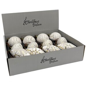 Набор стеклянных елочных игрушек Cracletto 8 см, 12 шт Christmas Deluxe фото 3