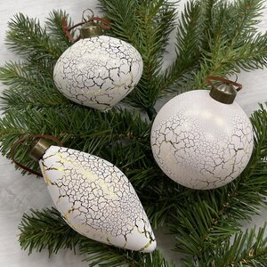 Набор стеклянных елочных игрушек Cracletto 8 см, 12 шт Christmas Deluxe фото 2