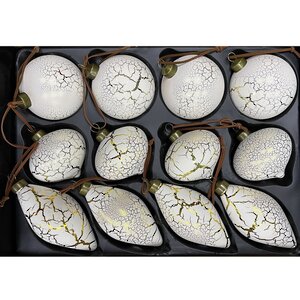 Набор стеклянных елочных игрушек Cracletto 8 см, 12 шт Christmas Deluxe фото 1