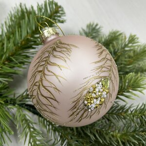 Набор стеклянных шаров Piuma Deoro 8 см, 6 шт Christmas Deluxe фото 5
