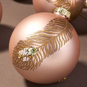 Набор стеклянных шаров Piuma Deoro 8 см, 6 шт Christmas Deluxe фото 2