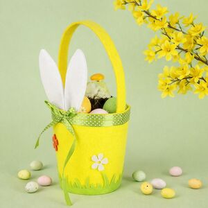 Декоративная корзинка для подарков Сюрприз от Зайки 30 см желтая