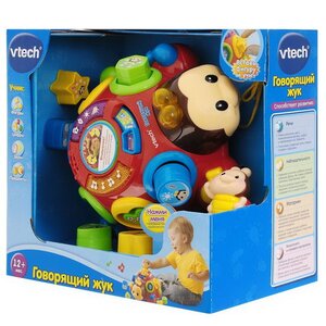 Обучающий сортер-каталка Говорящий жук 24 см со светом и звуком Vtech фото 2