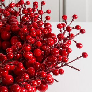 Венок для свечи Красные Ягоды 35 см Christmas Deluxe (Кристмас Делюкс) фото 3