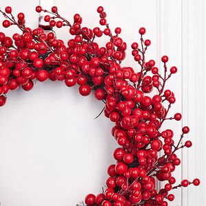 Декоративный венок Амандин с красными ягодами 50 см Christmas Deluxe (Кристмас Делюкс) фото 4