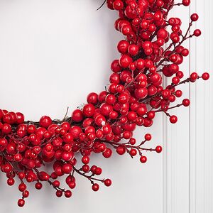 Декоративный венок Амандин с красными ягодами 50 см Christmas Deluxe (Кристмас Делюкс) фото 5